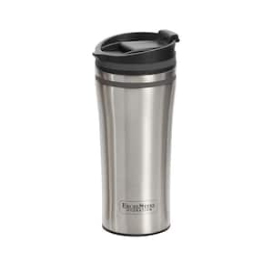 15 oz. Grey Double Wall Stainless Steel Coffee Tumbler with Silicone Ring