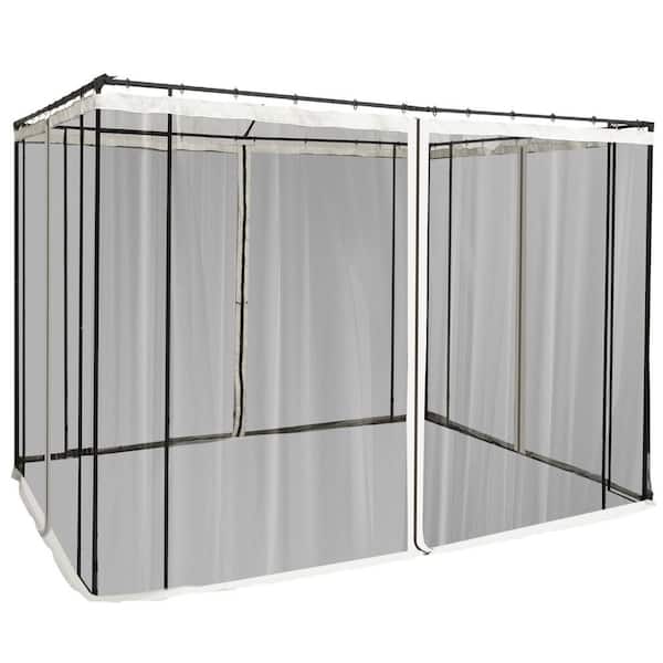 10 ft. x 10 ft. Replacement Mesh Sidewall Netting for Patio Gazebos Canopy Tents with Zippers (Sidewall Only) in Cream