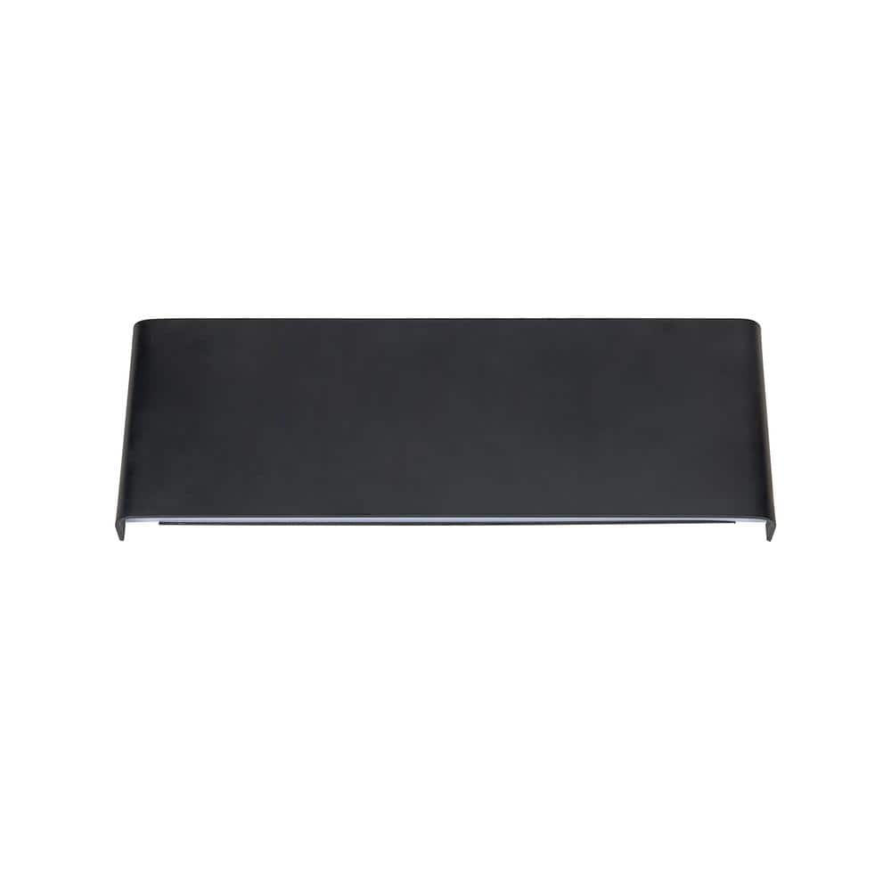 Long Steak 16 in. 2-Light Black LED Wall Sconce with White Acrylic Shades