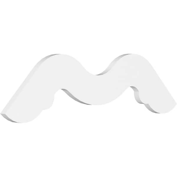 Ekena Millwork 1 in. x 36 in. x 18 in. (12/12) Pitch Midway Gable Pediment Architectural Grade PVC Moulding