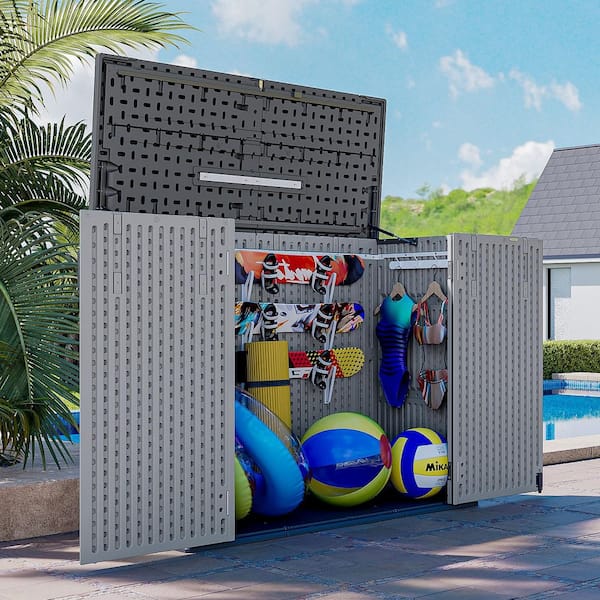 Sizzim 4 ft. 4.3 in. W x 2 ft. 2.4 in. D x 4 ft. H Resin Shed