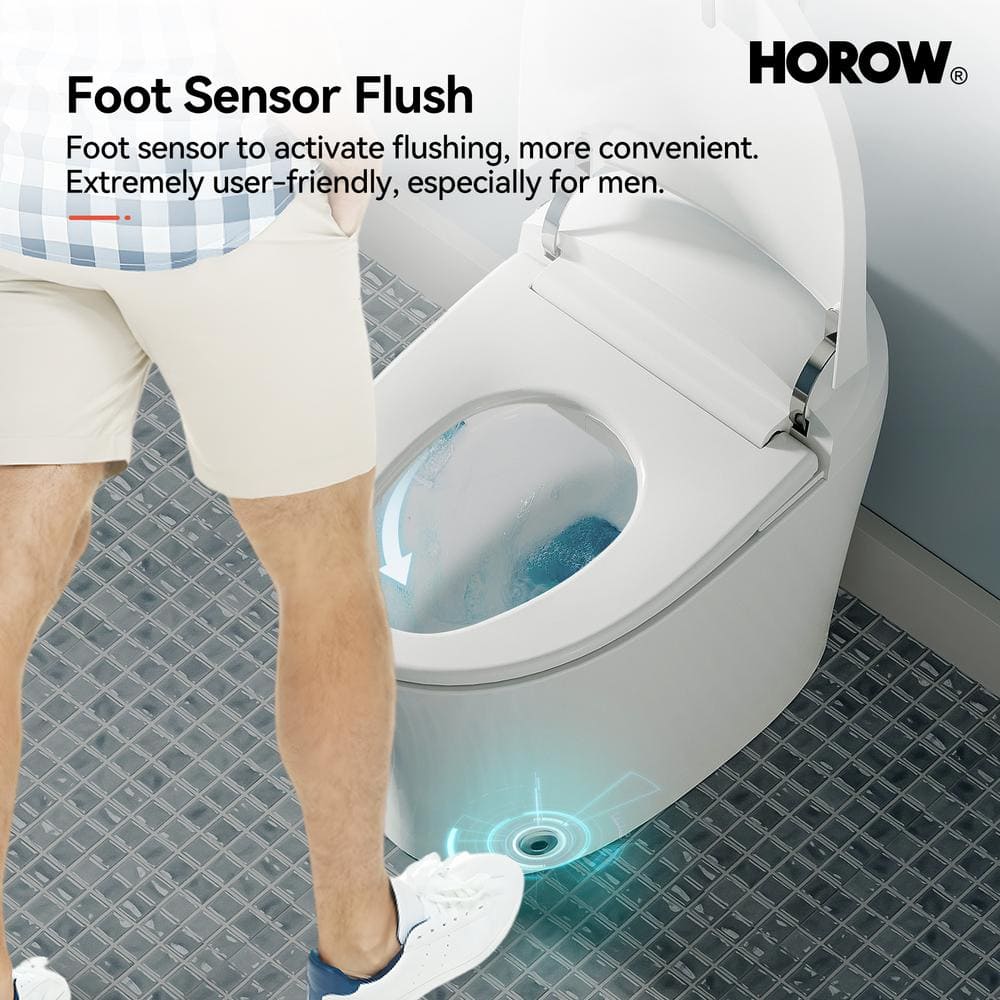 Elongated White Electric Dual Flush Smart Bidet Toilet