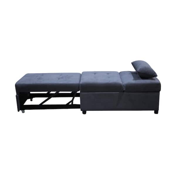 Dark Gray Velvet Sleeper Sofa Bed, Twin Wales Convertible Sofa Bed