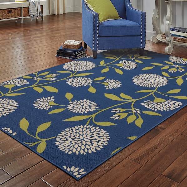 Aster Navy 4 ft. x 6 ft. Indoor/Outdoor Patio Area Rug