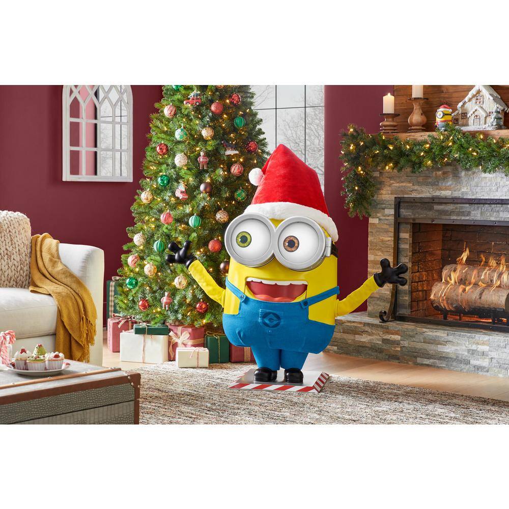 3.5 ft. Animated LED Minion with Santa Hat