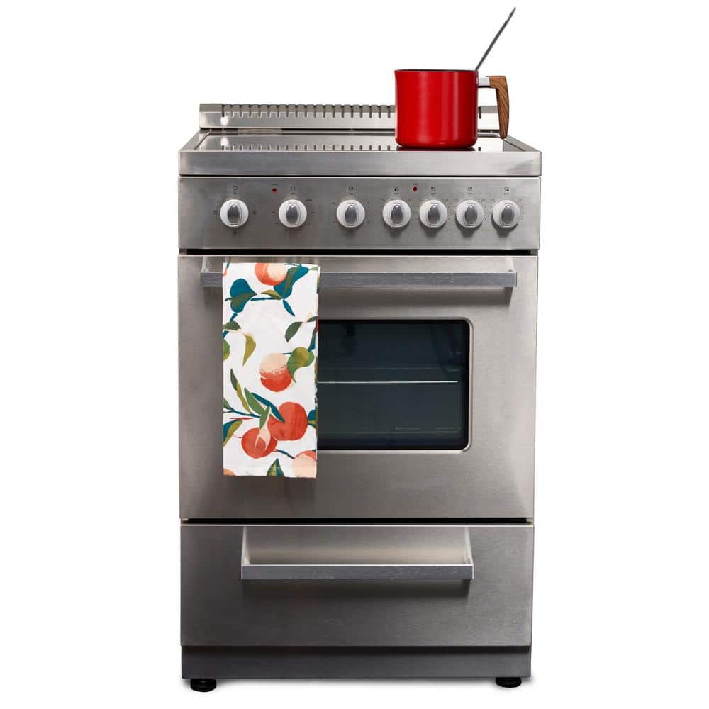 24-inch Stainless Steel Freestanding Electric Range with Glass Cooktop