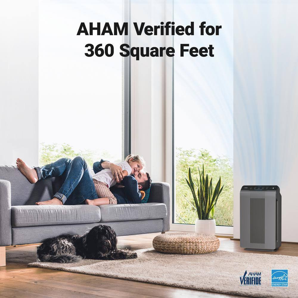 Winix Gray Tower Air Purifier with True HEPA and Carbon Filter