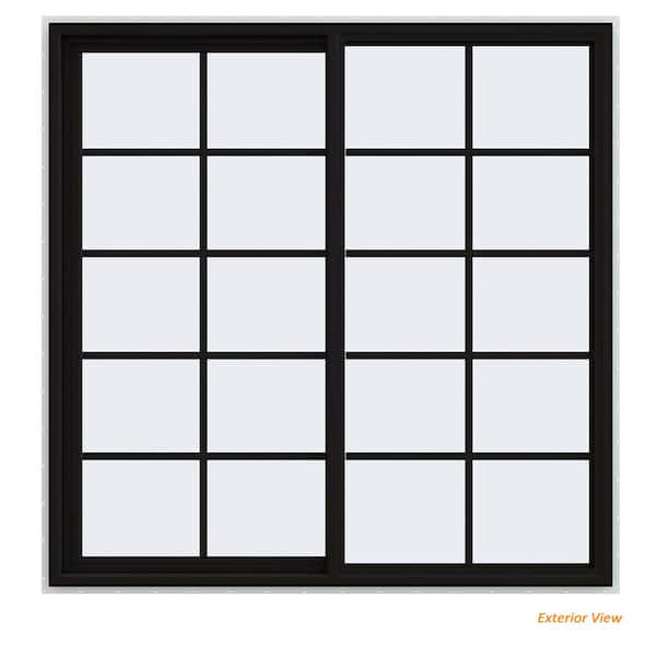 JELD-WEN 60 in. x 60 in. V-4500 Series Black Exterior/White