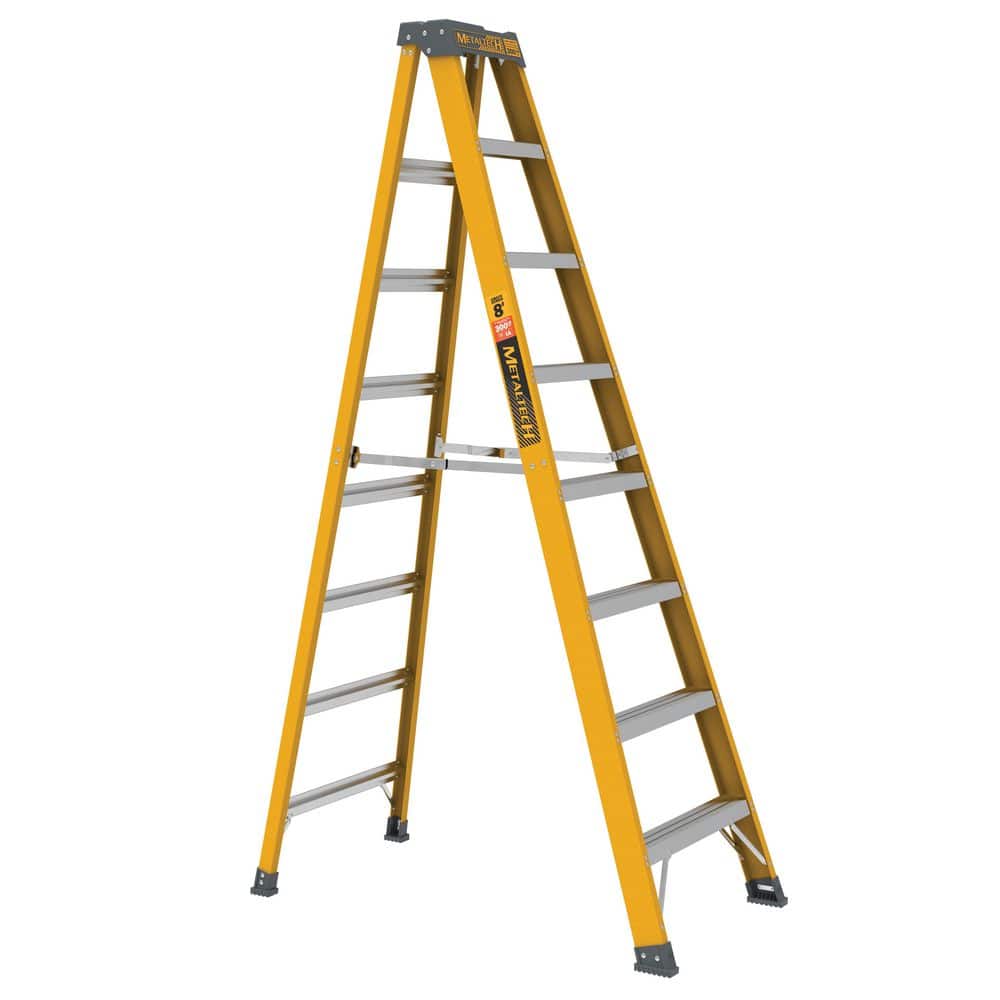 8 ft. Fiberglass Step Ladder with Maximum Reach of 12 ft. 5 in., 300 lbs Load Capacity price history on PriceWatchPro
