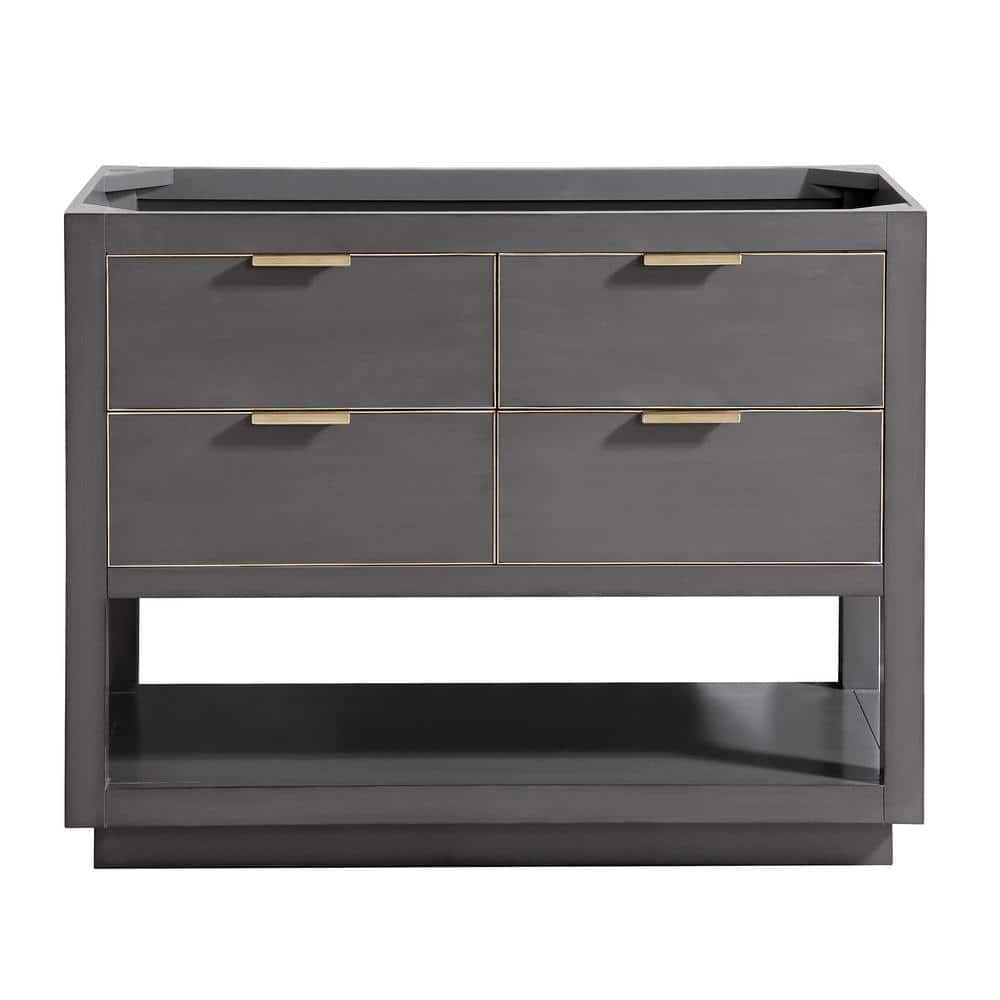 Avanity Allie 42 In W X 21 5 In D X 34 In H Bath Vanity Cabinet Only In Twilight Gray With Gold Trim Allie V42 Tgg The Home Depot