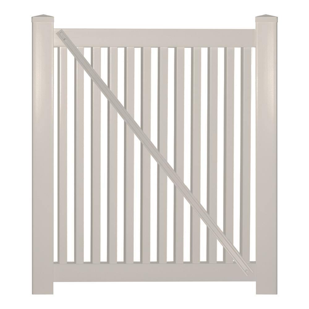 Weatherables Williamsport 5 ft. W x 4 ft. H Tan Vinyl Pool Fence Gate Kit Includes Gate Hardware