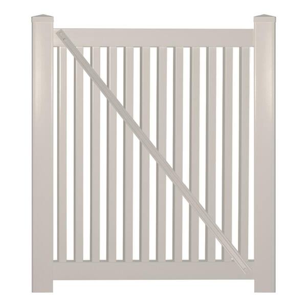 Weatherables Williamsport 5 ft. W x 4 ft. H Tan Vinyl Pool Fence Gate Kit Includes Gate Hardware