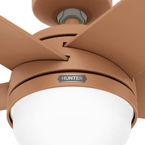 Hunter Yuma in. Indoor/Outdoor Terracotta Ceiling Fan with Remote Light Kit 51451 - The Home Depot