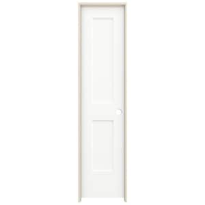 20 in. x 80 in. Monroe White Painted Left-Hand Smooth Solid Core Molded Composite MDF Single Prehung Interior Door