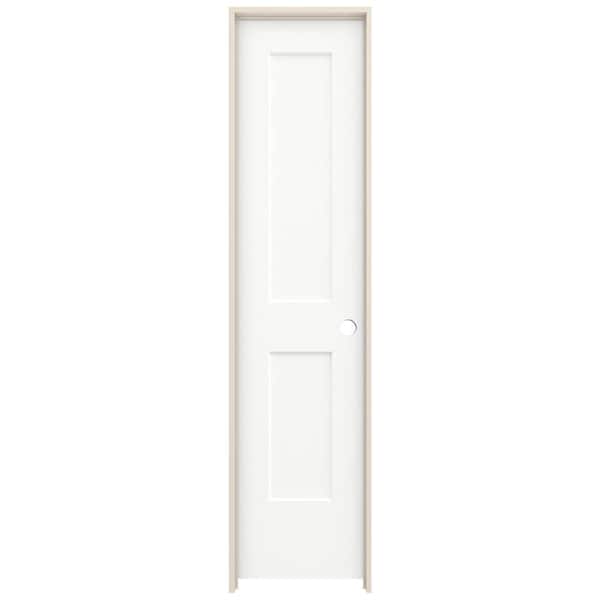 JELD-WEN 20 in. x 80 in. Monroe White Painted Left-Hand Smooth Solid Core Molded Composite MDF Single Prehung Interior Door
