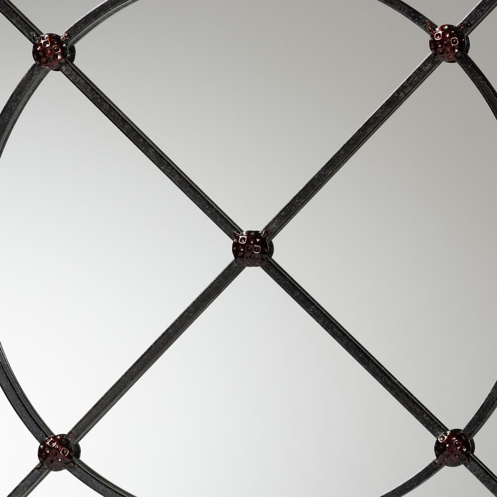 Ohara 36" Black and Bronze Round Wall Mirror