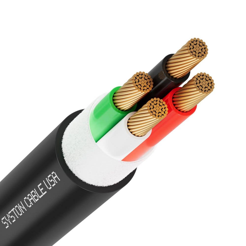 100 ft. 14/4 Black Direct Burial Stranded Oxygen-Free Copper Audio Speaker Wire Outdoor Underground Rated UV Resistant price history on PriceWatchPro
