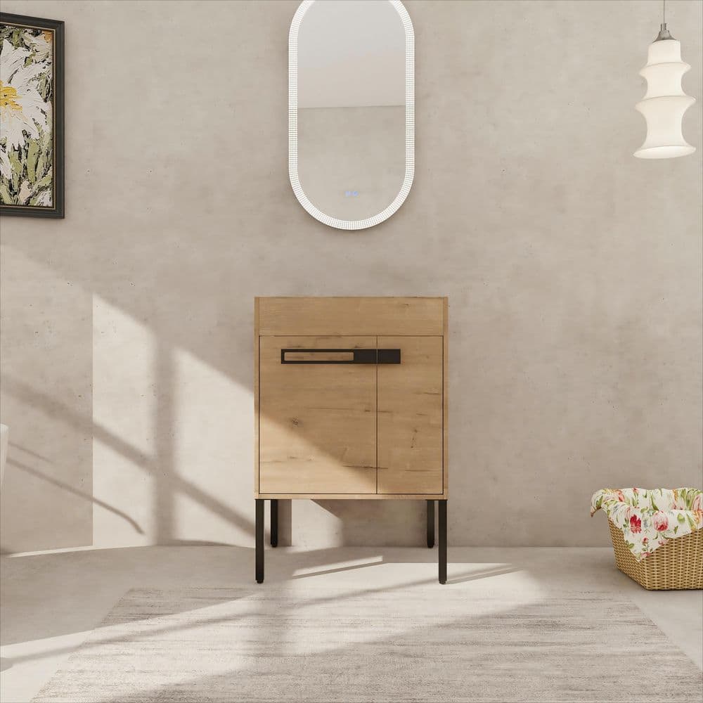 24 in. Freestanding or Floating Bath Vanity Cabinet without Top in Brown (No Sink Included) price history on PriceWatchPro