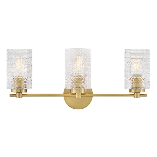 Mabel 24.5 in. 3-Light Lacquered Brass Vanity Light