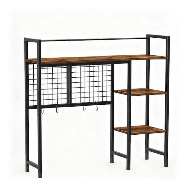 4 Tier Blacks 39 in. x 30 in. Wood Desktop Organizer Shelf