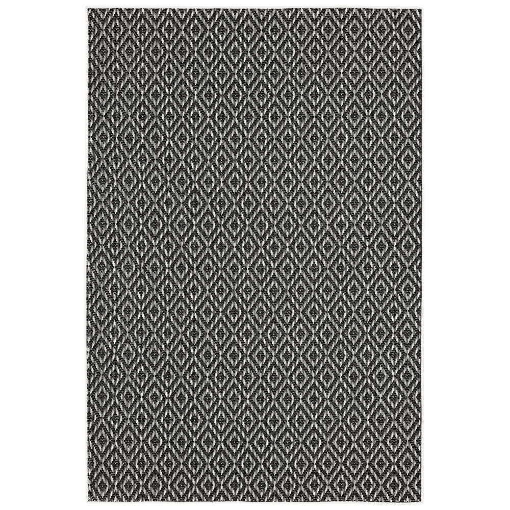 Charcoal and Cream Diamond Synthetic 6' x 9' Area Rug