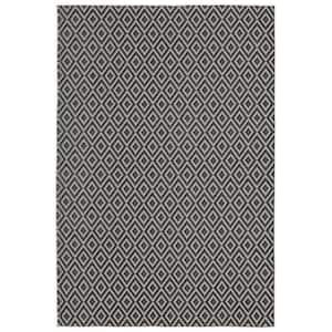 Tripoli Lydia Charcoal/Cream 4 ft. x 5 ft. Geometric Indoor/Outdoor Area Rug