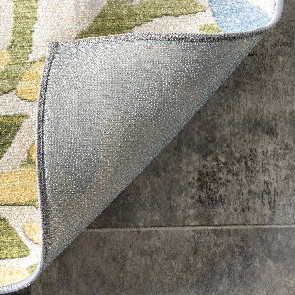 Multicolor Floral Synthetic 8' x 10' Washable Area Rug