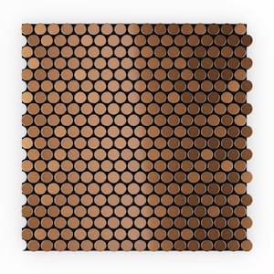 Penny DC Dark Copper 11.97 in. x 12 in. x 0.2 in. x Metal Peel and Stick Tile (5.98 sq. ft./case)