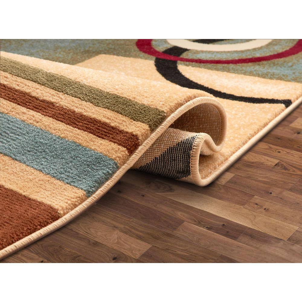 Ivory Geometric Patterned Synthetic Runner Rug 2'3" x 7'3"