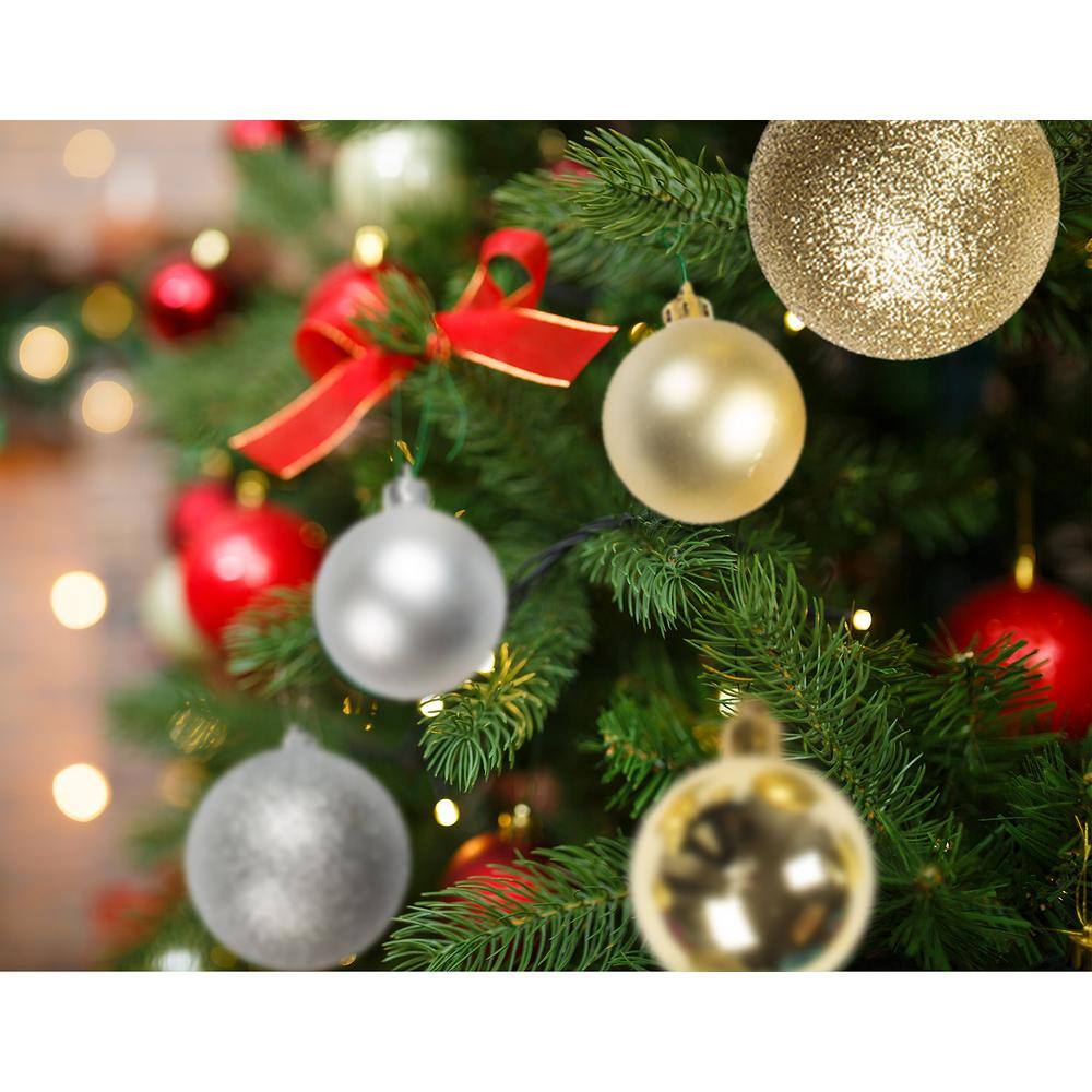 Gold and Silver Shatterproof Plastic Christmas Ornament Set