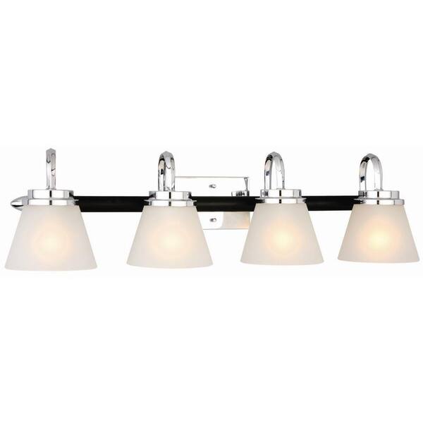 Design House Paramount 4-Light Polished Chrome/Black Wall Mount Sconce-DISCONTINUED