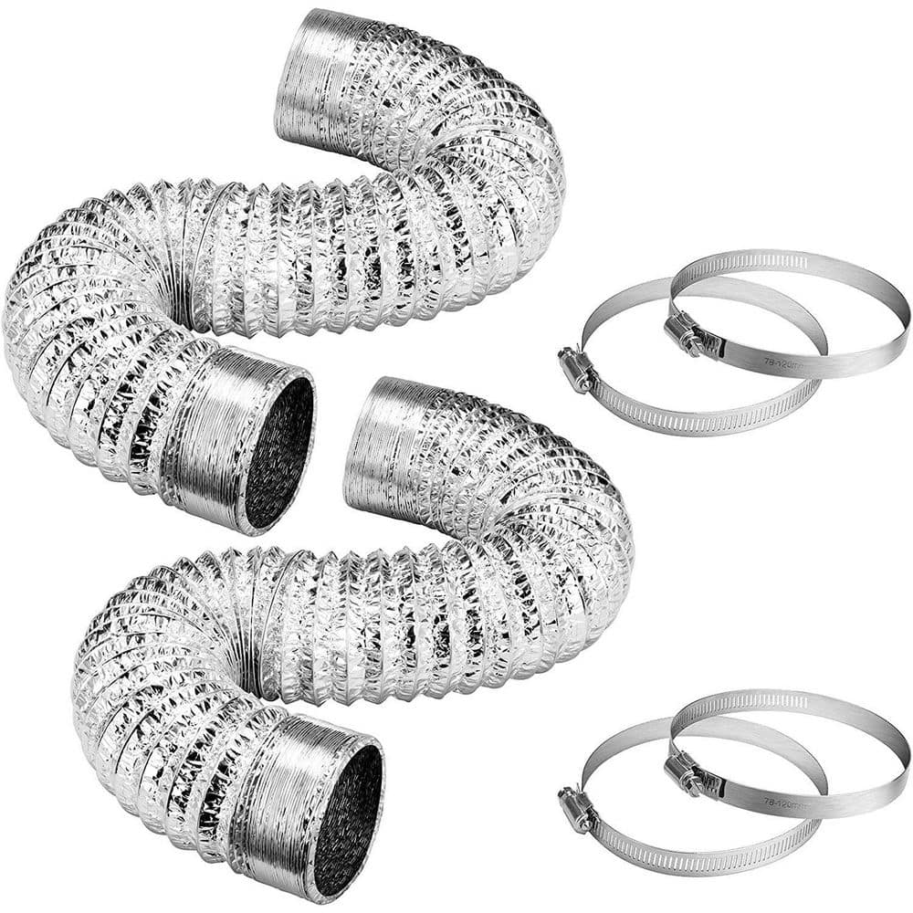 VIVOSUN 4 in. x 25 ft. Aluminum Flexible Dryer Vent Hose WITH 2 Clamps