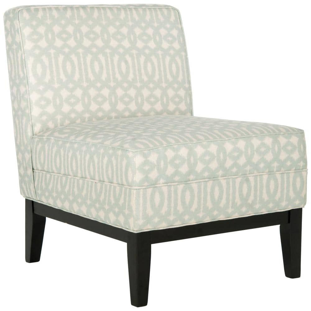 Gray Geometric Patterned Birch Wood Slipper Chair