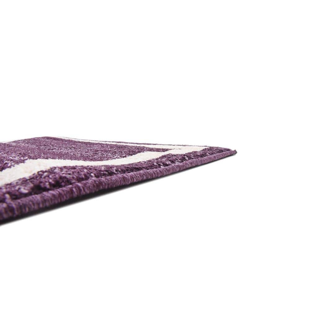 Violet Ivory Rectangular Tufted Synthetic Easy-Care Rug