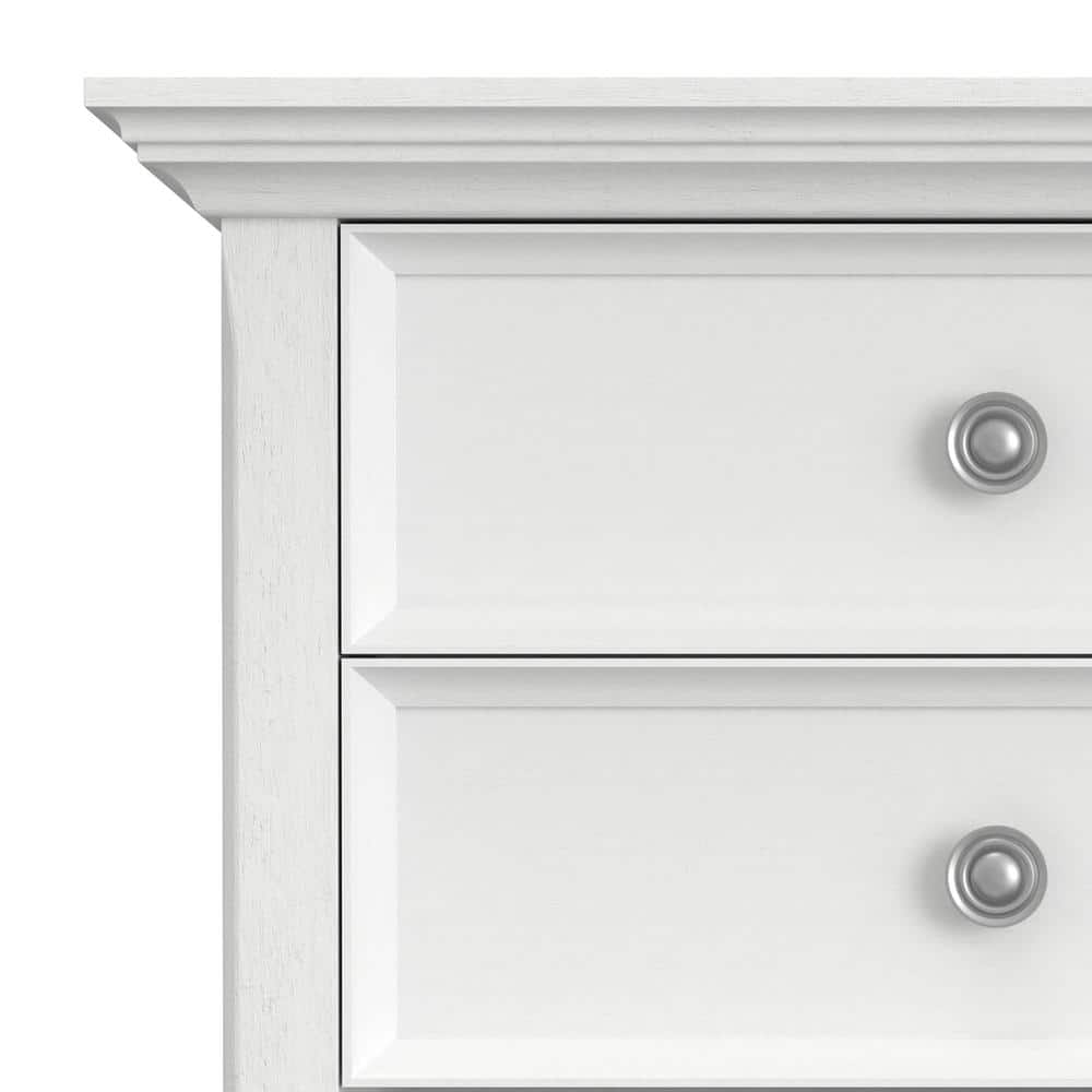Amherst Solid Wood White 2-Drawer Bedside Table
