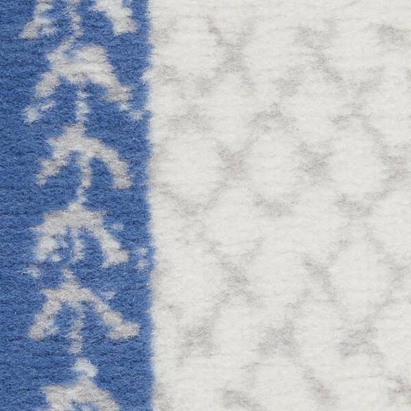 2 X 6 Blue Geometric Washable Area Rug RunnerRug