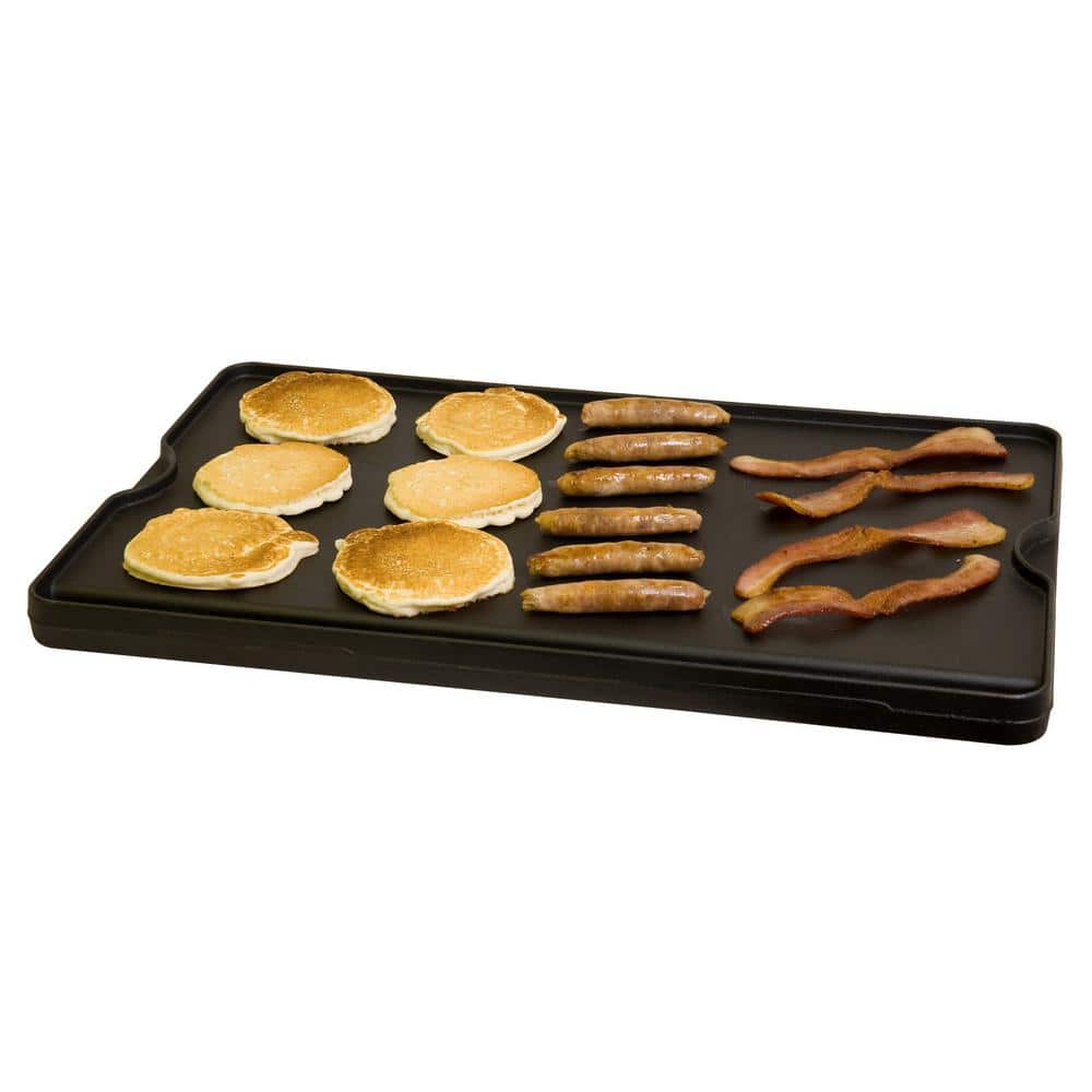 Large Black Cast Iron Reversible Grill and Griddle Plate