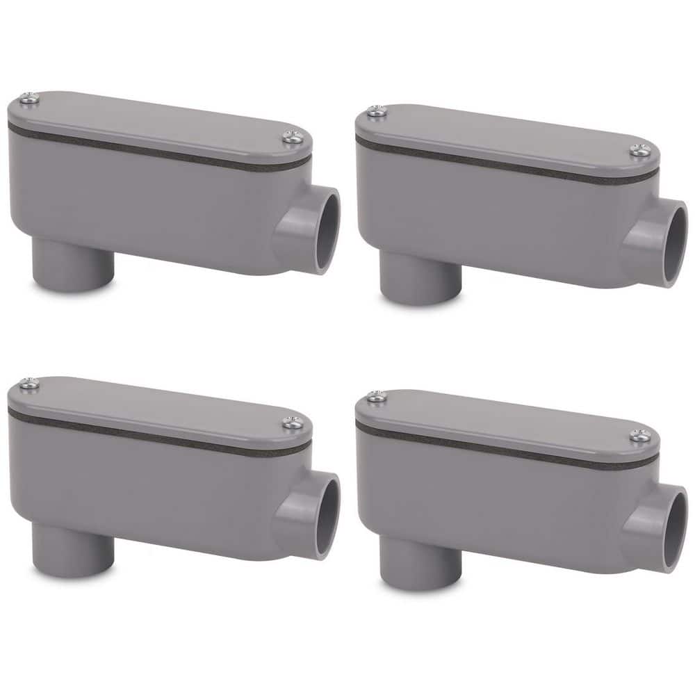3/4 in. PVC Rigid LB Type Conduit Body 4 Pack with UV Resistant and Corrosion Proof Design in Gray price history on PriceWatchPro