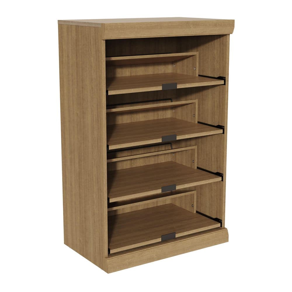 ClosetMaid Mosaics 25.51 in. W Toasted Oak Stackable 4-Shelf Shoe