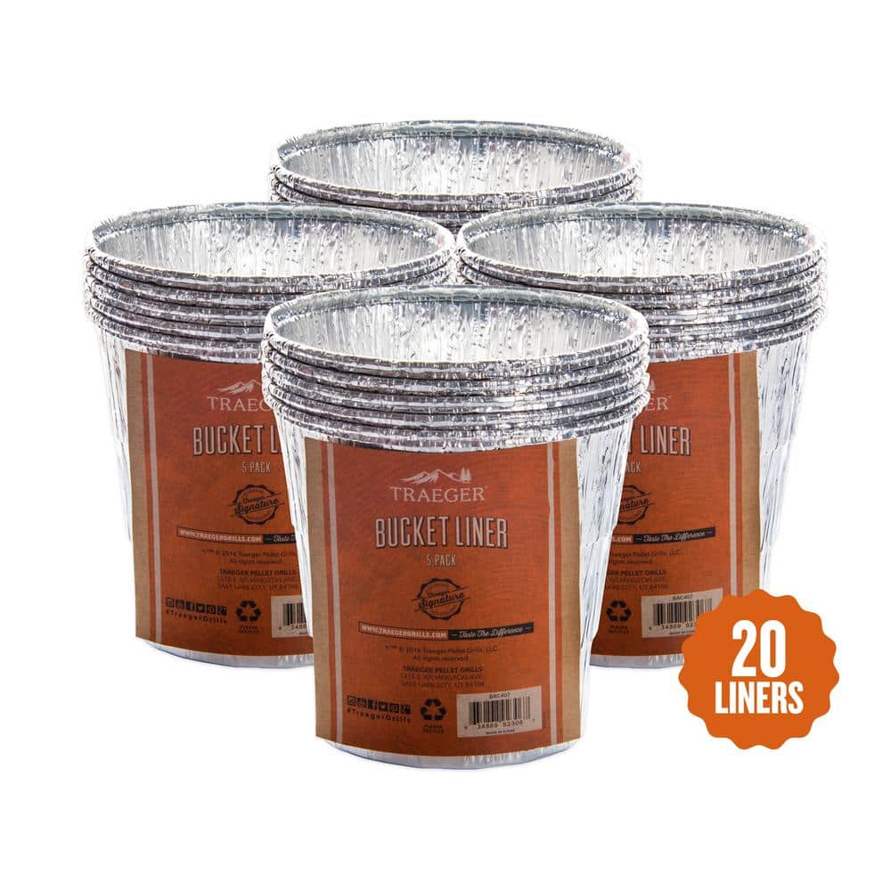 Disposable Grease Bucket Liners Fit for Traeger Wood Fired Pellet BBQ Grill Accessories 6 Pack, Size: 10.5, Silver