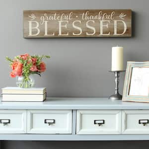 "Grateful, Thankful, Blessed" Decorative Sign Wall Art