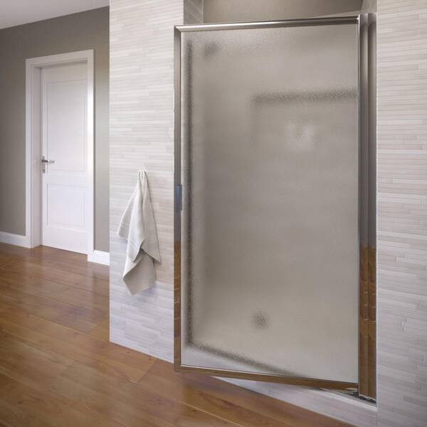 Basco Deluxe 29-1/2 in. x 67 in. Framed Pivot Shower Door in Silver