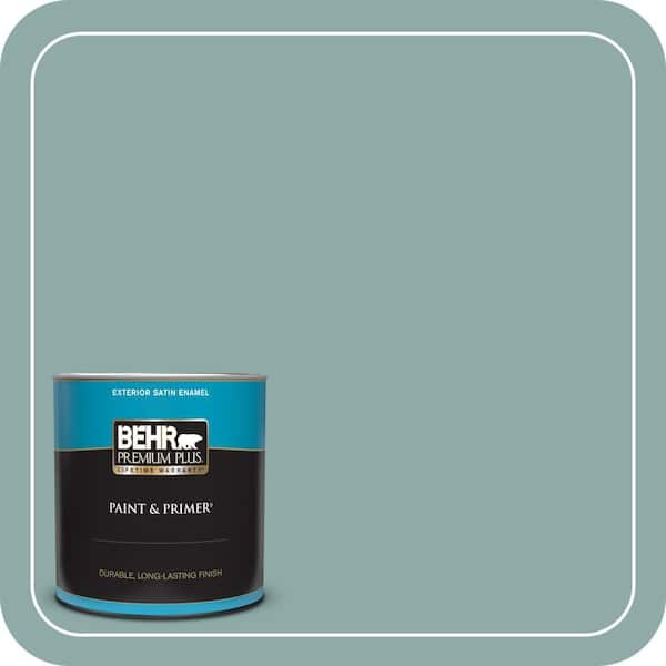 BEHR PREMIUM PLUS 1 qt. Home Decorators Collection #HDC-CL-25 Oceanus Satin Enamel Exterior Paint & Primer