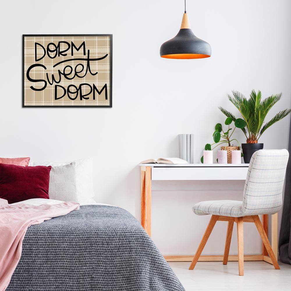 Sweet Dorm on Plaid by Mandy Ford Art + Illustration Black Framed Typography Giclee Art Print 24 in. x 30 in. price history on PriceWatchPro