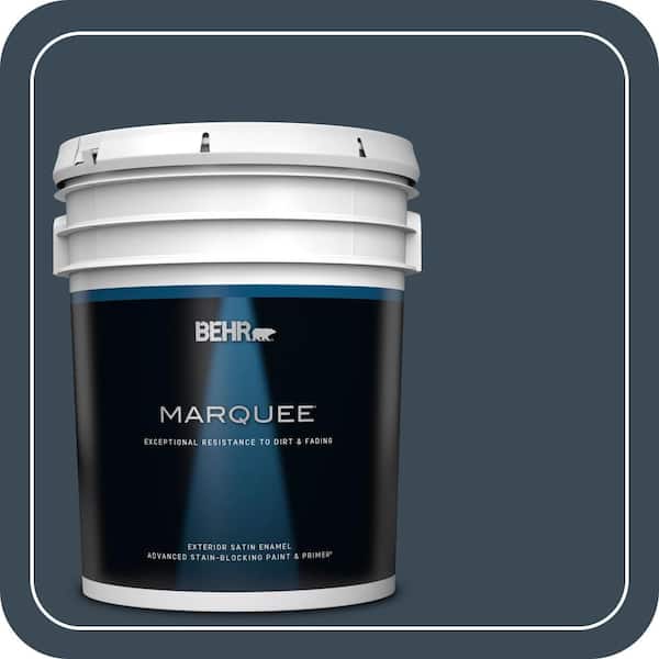 BEHR MARQUEE 5 gal. #BXC-26 New Navy Blue Satin Enamel Exterior Paint & Primer