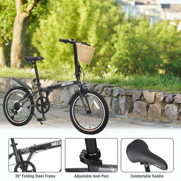 Tenleaf 20 in. Portable Folding Bicycle for Adults-6-Speed Compact 