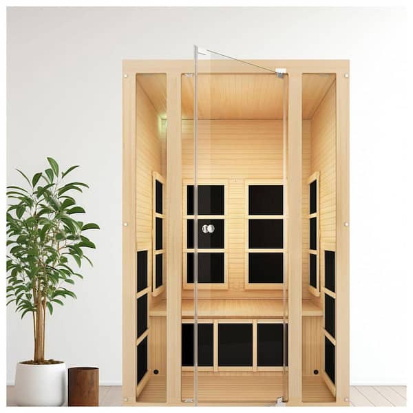 JNH Lifestyles 2-Person Indoor Home Infrared Sauna with Red Light