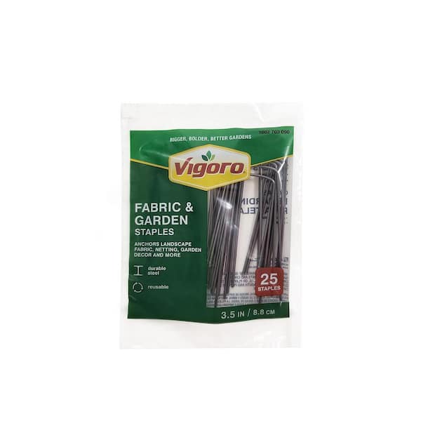 Vigoro 3.5 in. Weed Barrier Landscape Fabric Garden Staples (25-Pack)
