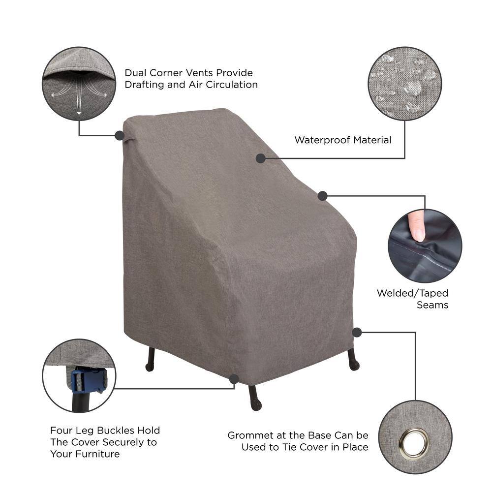 Granite Waterproof Polyester Patio Chair Covers, 2-Pack
