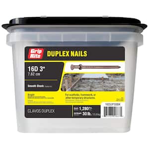 #8 x 3 in. 16-Penny Bright Steel Duplex Nails (30 lbs.-Pack)